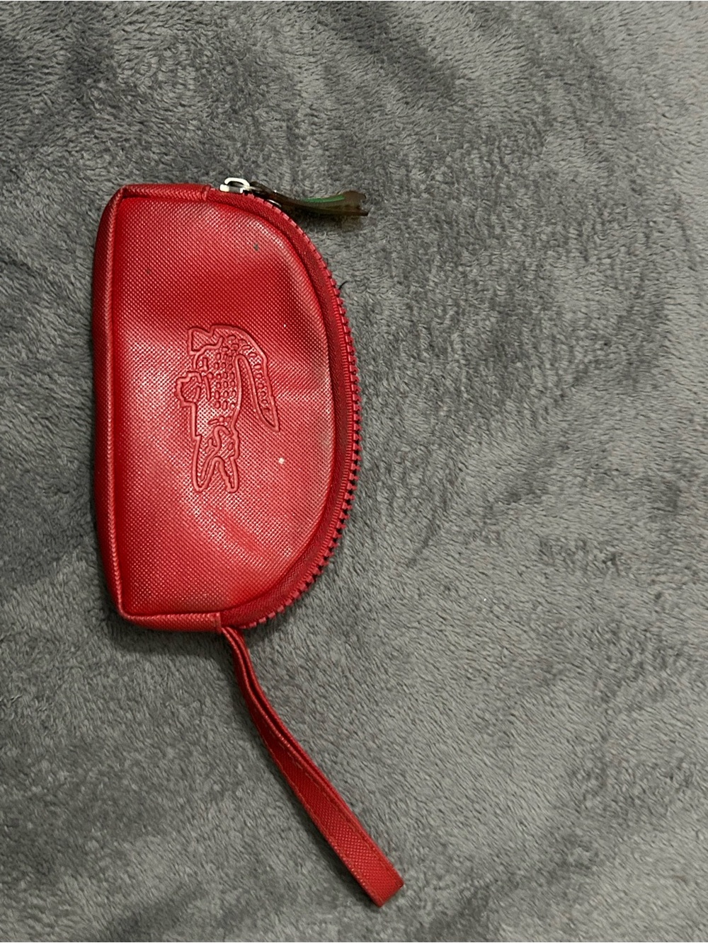 Lacoste Red Zip Wristlet Coin Pouch